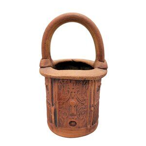 Frohreich Barn Buckets Pottery Terracotta Hand Built Planter Keyholes Locks